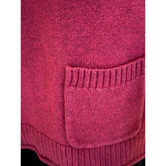 Eddie Bauer Cotton Blend V Neck Sweater in Mulberry, Women's Size M - Picture 3 of 8